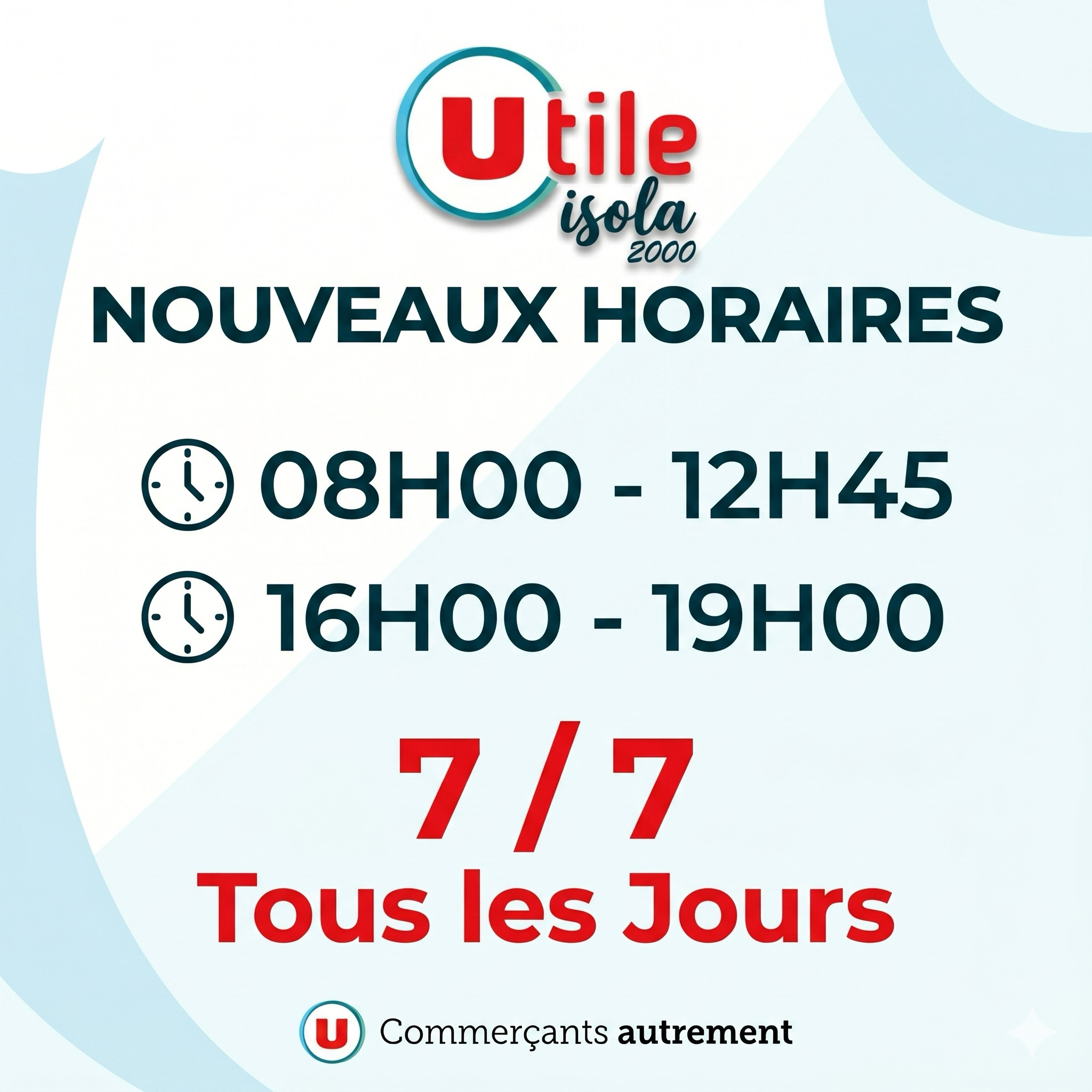 Utile Isola 2000 – nouveaux horaires, ouvert 7j/7