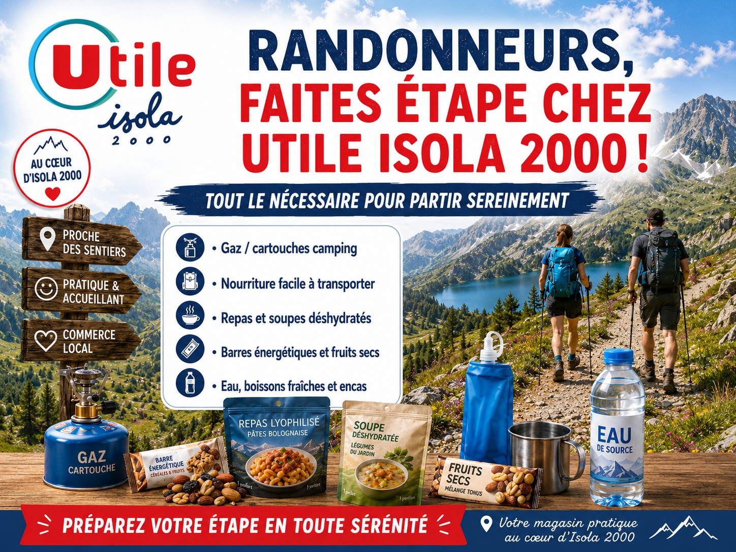 Rayon ravitaillement randonnée du supermarché Utile à Isola 2000